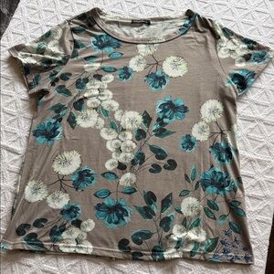 Teal Floral Women's Short Sleeve Top